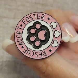 RESCUE ADOPT FOSTER Paw Print Enamel Pin